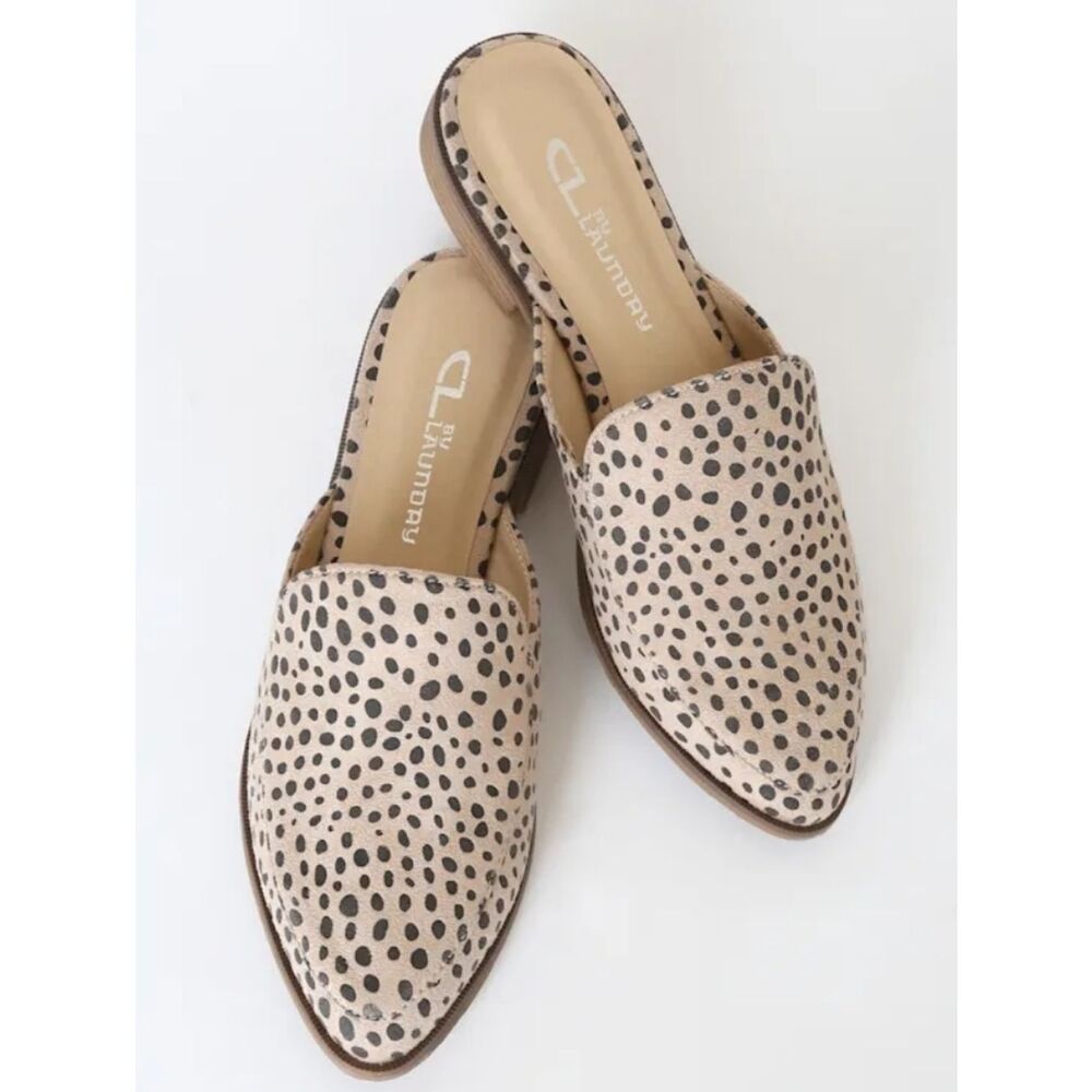🆕️🩴Chinese Laundry - Freshest Animal Print Pointy Toe Mule - Beige, Sz 8-1/2